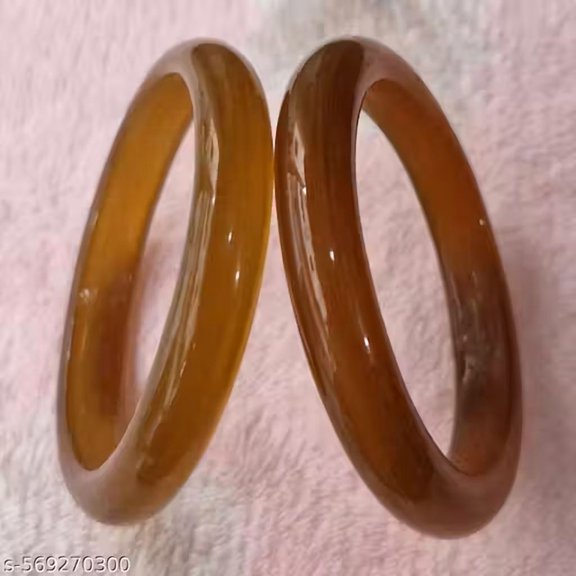 2 PCS Simple Coffee Color Crystal Bangle For Girls And Women