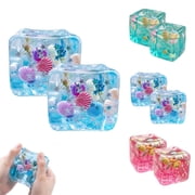 2 PCS Slow Rising Squishing Cube, Squish Squeeze Cute Cube, Stress Relief Gadgets for Anxiety ReliefBlue