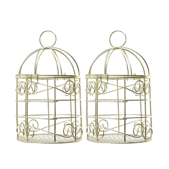 2 PCS Small Bird Cages for Parakeets Round Feeder Lightweight