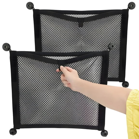 2 Pcs Elastic Mesh Cargo Net - Cargo Net for Car Trunk Storage, Vehicle Wall Sticker Organizer Net, Auto Interior Storage Pouch Bag for Most Vehicles and Home Storage