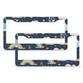 thumbnail image 1 of 2 PCS Small Whales With Rainbows And Clouds License Plate Cover Animals Whale Fish Star Rainbow Cartoon Funny License Plate Frames Cover Holders Metal 2 Hole for US Standard Vehicles for Women Men, 1 of 6