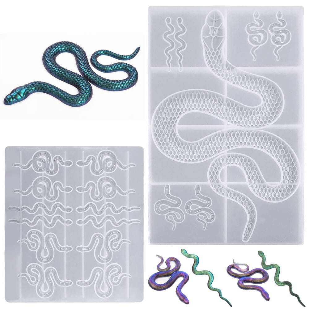 2 PCS Snake Epoxy Resin Mould, AFUNTA Earring Silicone Mould Serpent ...