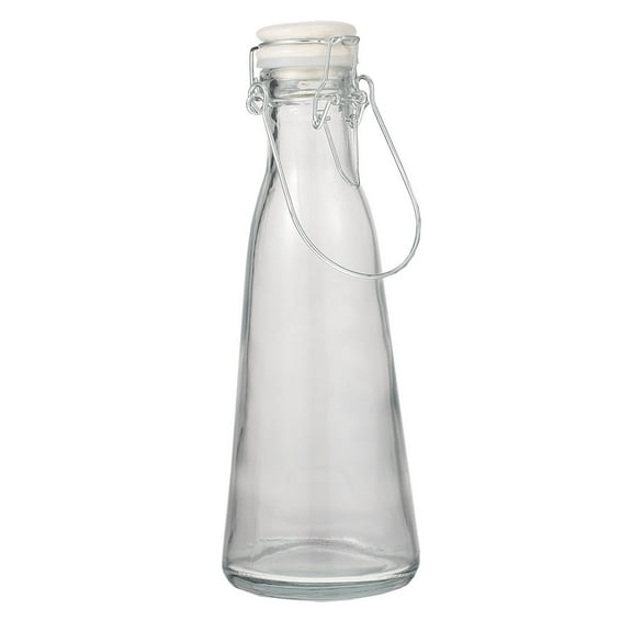 2 PCS Snap Glass Bottle Beverage Container Clear Water Juice Containers Travel