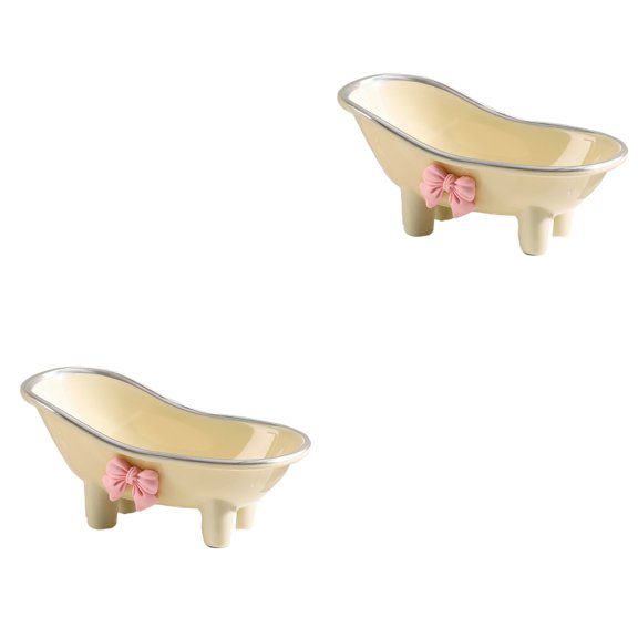 unbranded 2pcs Soap Container Soap Case Bathroom Soap Dish Bathtub Shape Soap Storage Dish Soap Box