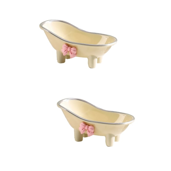 2 PCS Soap Tray for Bathroom Sink Travel Container Bow Dish