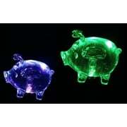 2 PCS Solar Color Changing PIG Style Garden Stake Light