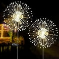thumbnail image 1 of GoXteam 2 Pcs Solar Firework Light,  120 LED Powered 40 Copper Wires String DIY Landscape Light for Walkway Pathway Backyard Christmas Decoration Parties (Warm White), 1 of 8