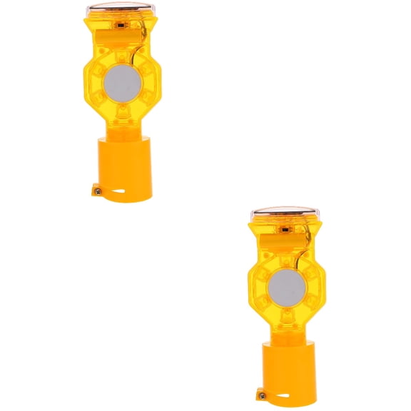 unbranded 2pcs Solar Strobe Traffic Flashing Light Dual Sides Rainproof Emergency Beacon Light