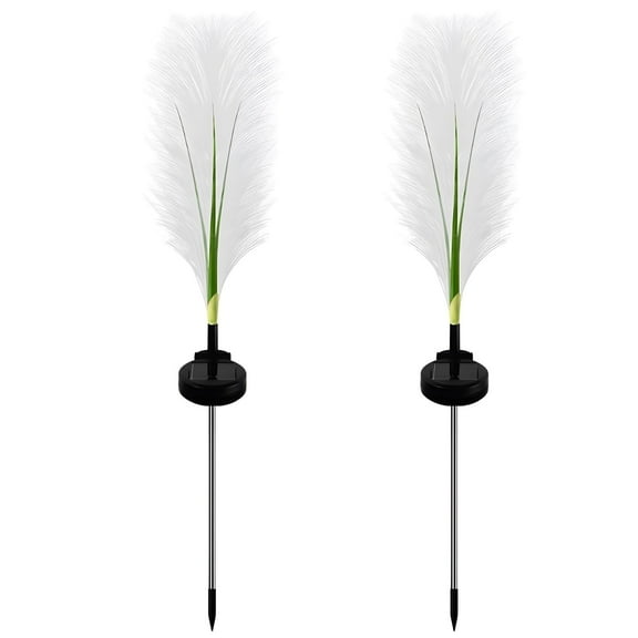 2 Pack Realistic Solar Pampas Grass Lights - Outdoor Reeds Decor Lights for Lawn | Auto Dusk-to-Dawn, IP65 Waterproof, 10H Glow | Landscape Lights Decoration for Lawns Garden Patio