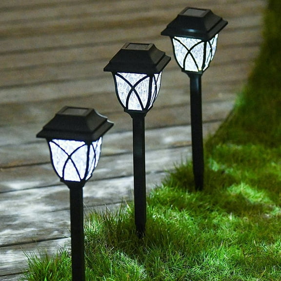 2 PCS Solar Lights Outdoor, Solar Garden Lights, Waterproof Solar Powered for Yard Pathway Walkway Driveway Patio Floor Mounted Courtyard Garden Light