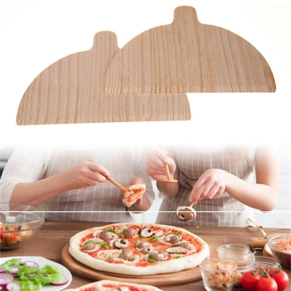 2 PCS Solid Wood Pizza Peel Half-Round Wooden Pizza Paddle Board, Oven-Safe Baking Tool for Pasta, Bread & Fruit, Semi-Circular Design