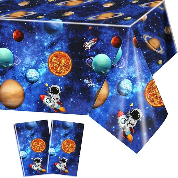 2 PCS Space Tablecloth Solar System Table Covers for Party Supplies