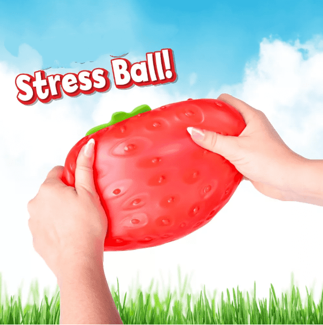 2 PCS Squeezy STRAWBERRY Sensory Toys, Slow Rising Squishy Relief Soft Stress Relief & Fidget Toys, Fruit Toys