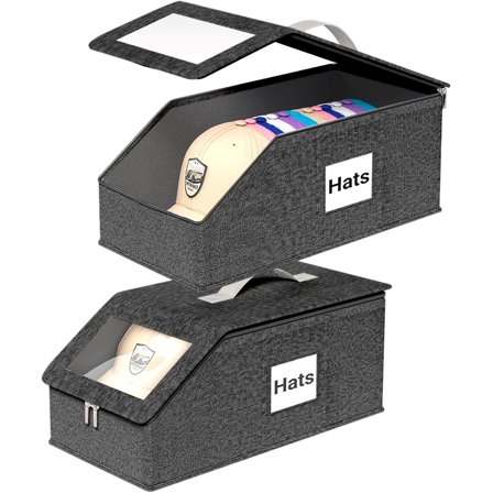 2 Pack Hat Storage, Stackable Hat Organizer Holder, Baseball Caps ...