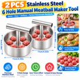 thumbnail image 1 of 2 PCS Stainless Steel 6 Hole Manual Meatball Maker Tool, Meatball Press Meatball Shaper, for Homemade Uniform Beef Pork Fish Balls, Practical Home Cooking Kitchen Gadget, Akmoler, 1 of 9