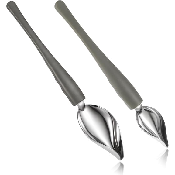 2 PCS Stainless Steel Drizzle Spoon, 2 Size Chocolate Drizzle Tool Plating Spoons, Culinary Drawing Decorating Spoon Set for Decorative Plates, Cake, Coffee