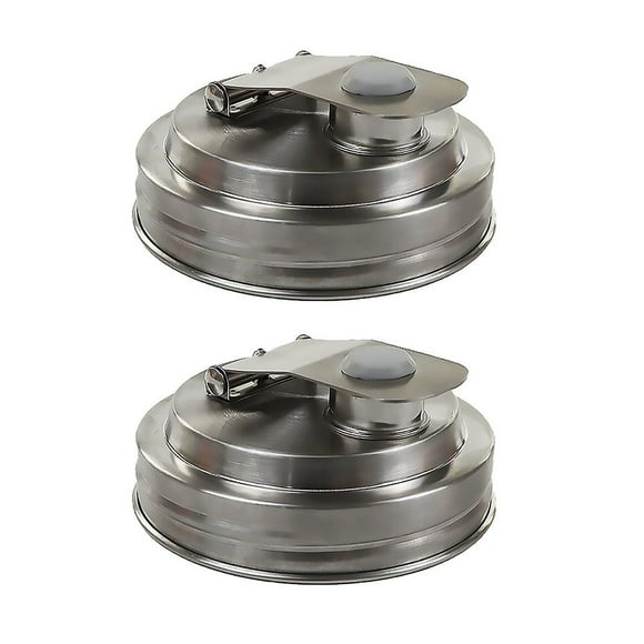 2 PCS Steel Mason Jar pour Spout Lid With GX Handle Mason L Flip K6T4 D1C7