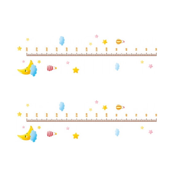 2 PCS Stickers Height Chart Self-adhesive Wall Decal Growth Removable PVC Wallpaper Children's Room