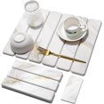 thumbnail image 1 of 2 PCS Stone Dish Drying Mat for Kitchen Counter,Quick Dry Stone Dishes Mats,Marbled Water Absorbing Diatomaceous Earth Drying Pad for Countertop Bottles Utensils Cups(Gold White 16"×12" & 8"x4"), 1 of 16