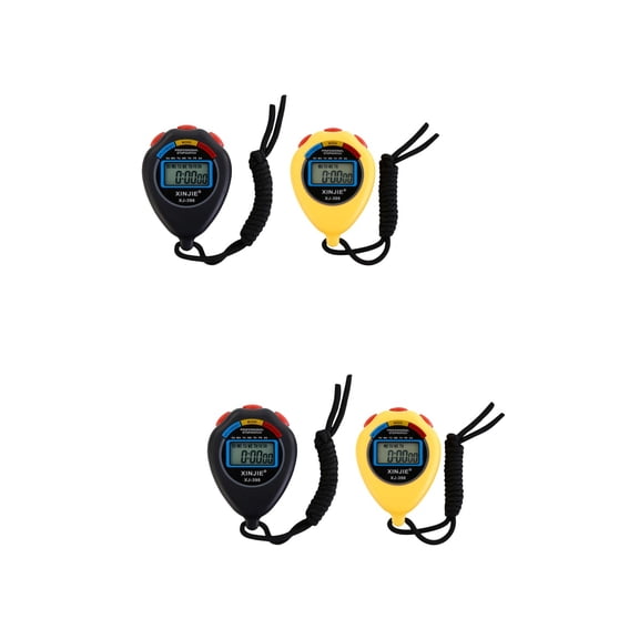 HEATSHAKING Stopwatch Timer Abs Black For Horse Racing 4Pcs 3.3x2.6x0.8in