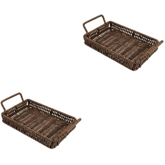 2 PCS Storage Basket Woven Food Serving Rustic Sourdough Bread Loaf Hamper Seaweed Baskets Seagrass Tray