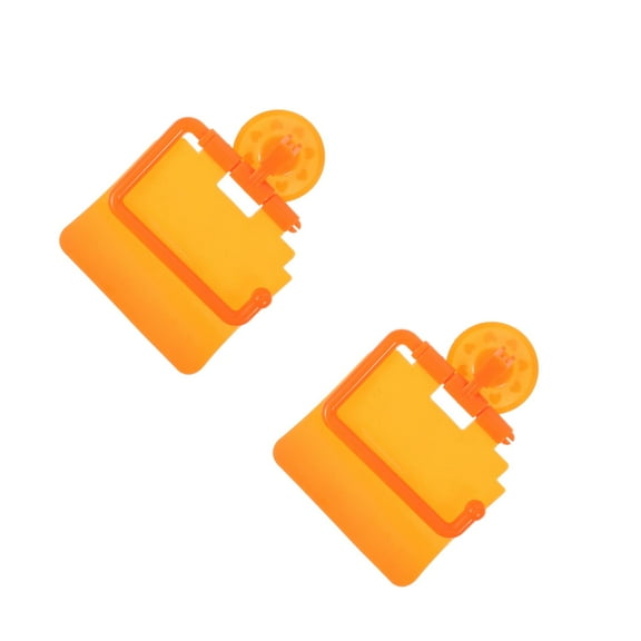 2 PCS Suction Cup Bathroom Tissue Holder Toilet Paper Stand Holders Orange