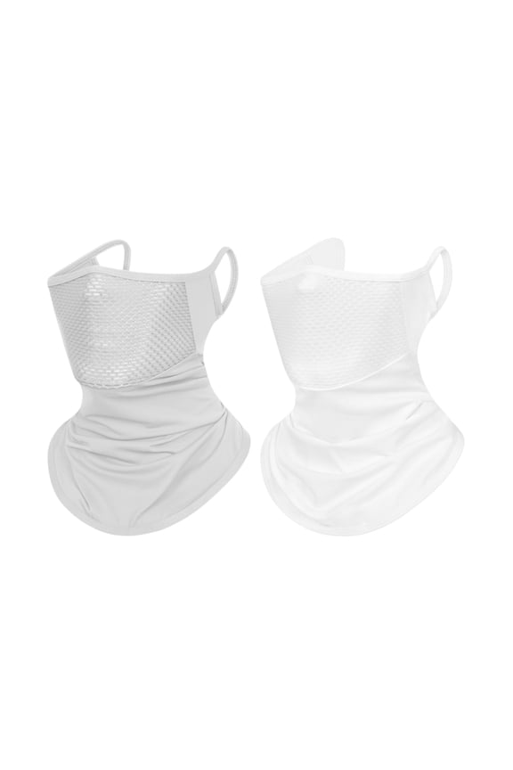 2 PCS Summer Sport Cooling Balaclavas Ear Loops Full Face & Neck Gaiter Coverage Wicking Sun Protection Breathable Ice Silk Mask for Running/Cycling/Fishing/Working/Outdoor Activities