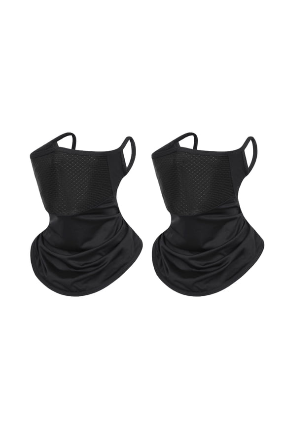 2 PCS Summer Sport Cooling Balaclavas Ear Loops Full Face & Neck Gaiter Coverage Wicking Sun Protection Breathable Ice Silk Mask for Running/Cycling/Fishing/Working/Outdoor Activities