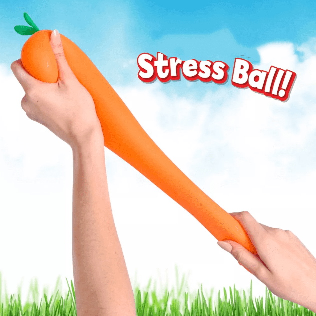2 PCS Squeezy CARROT Sensory Toys, Slow Rising Squishy Relief Soft Tress Relief & Fidget Toys, Fruit Toys