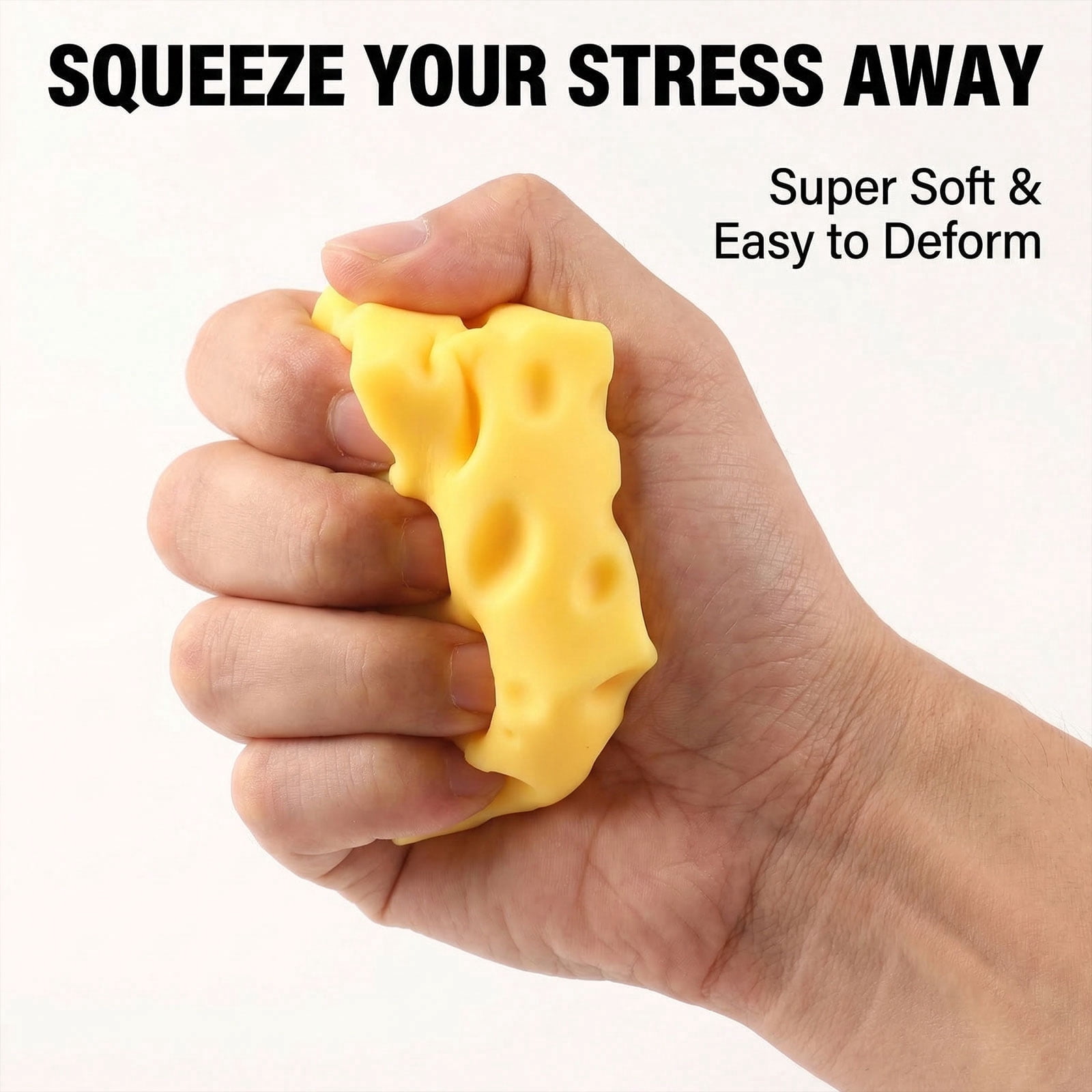 2 PCS Sunny Days Squeezy CHEESE BLOCK Sensory Toys, Slow Rising Squishy Relief Soft Tress Relief & Fidget Toys, Sunny Days Fruit Toys