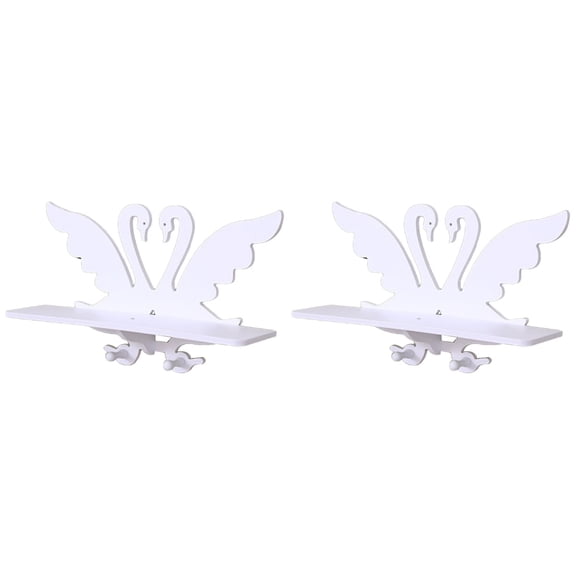 LITINKIMI Swan Finishing Shelf 2Pcs White Stylish and for Household Items