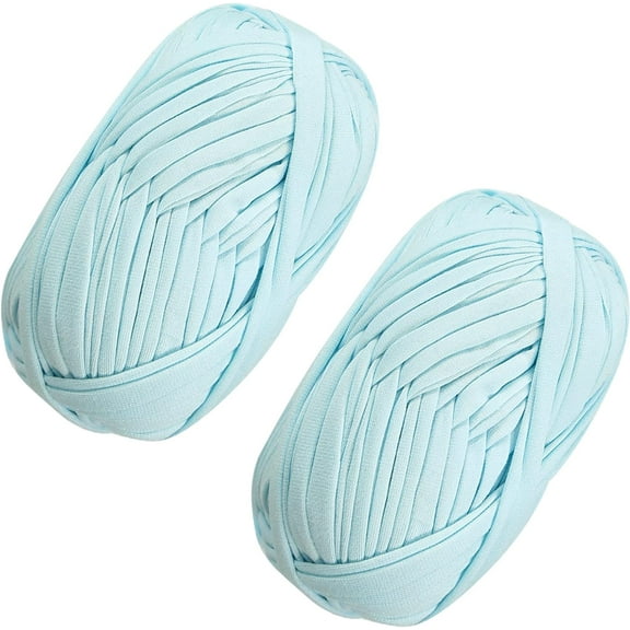 2 PCS T-Shirt Yarn Elastic Fabric Crochet Cloth Yarn for DIY Knitting, Spaghetti Yarn Thick Knitting Yarn for Hand DIY Bag Blanket Cushion Crocheting Projects,Home Decor