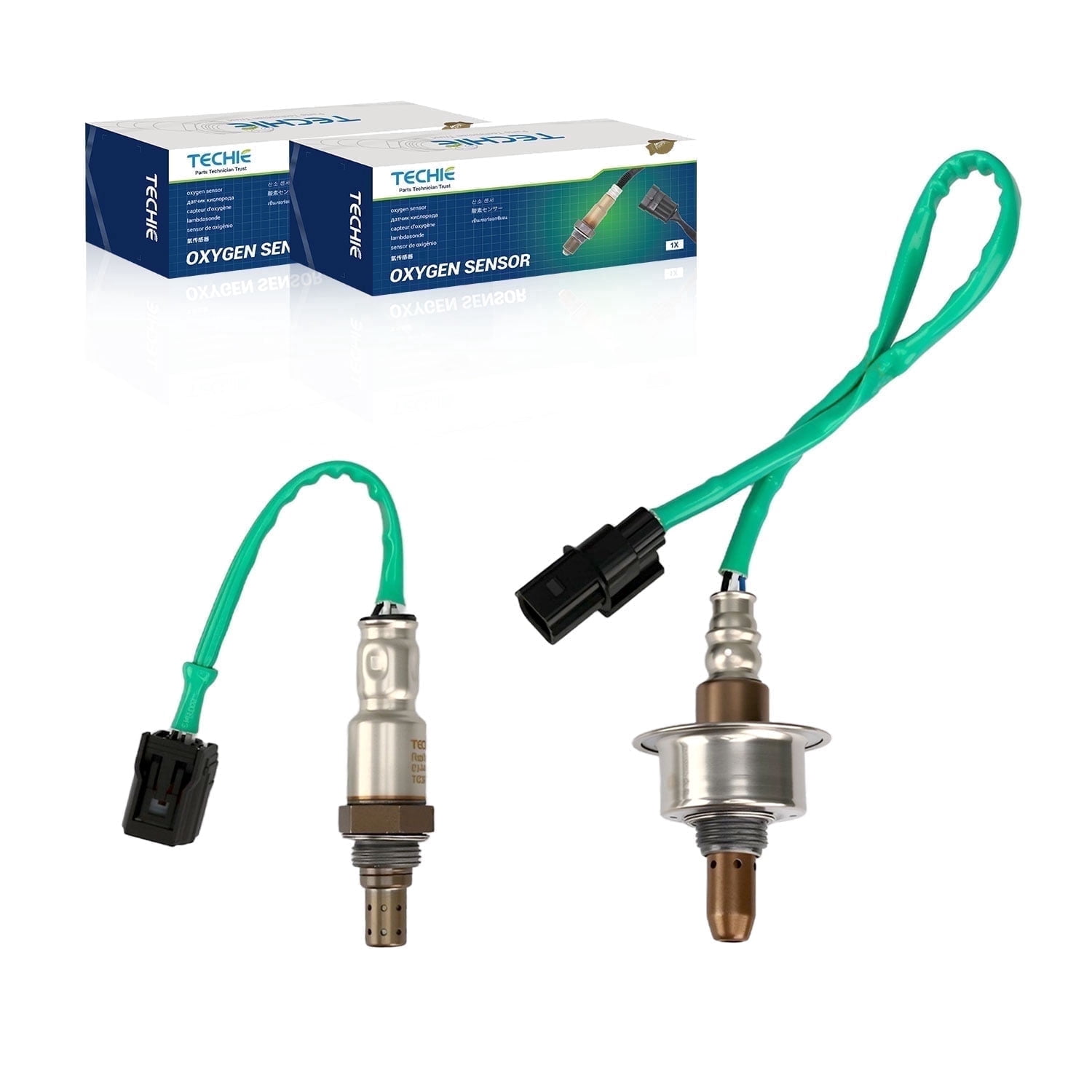 2 PCS TECHIE Oxygen Sensor 234-9091 234-4462 Upstream Downstream Oxygen Sensor Fit for 2014-2009 ACURA TSX L5-2.5, for 2012-2008 HONDA  ACCORD L4-2.4, 36532-R40-A01,36531-R40-A01,NTK24434