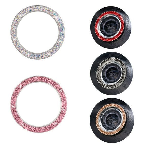 2 PCS The Ring Car Bling Decal Engine Start Decoration Sticker for Key Accessories