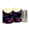 thumbnail image 1 of 2 PCS Tilted Flameless Candles Flickering LED Lights Battery Operated Candles with Remote Timers for Holiday Decor Colorful Butterfly, 1 of 7