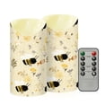 thumbnail image 1 of 2 PCS Tilted Flameless Candles Flickering LED Lights Battery Operated Candles with Remote Timers for Holiday Decor Cute Bees and Honeycomb Pattern, 1 of 7
