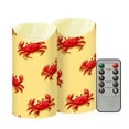 thumbnail image 1 of 2 PCS Tilted Flameless Candles Flickering LED Lights Battery Operated Candles with Remote Timers for Holiday Decor Cute Red Crabs Pattern, 1 of 7