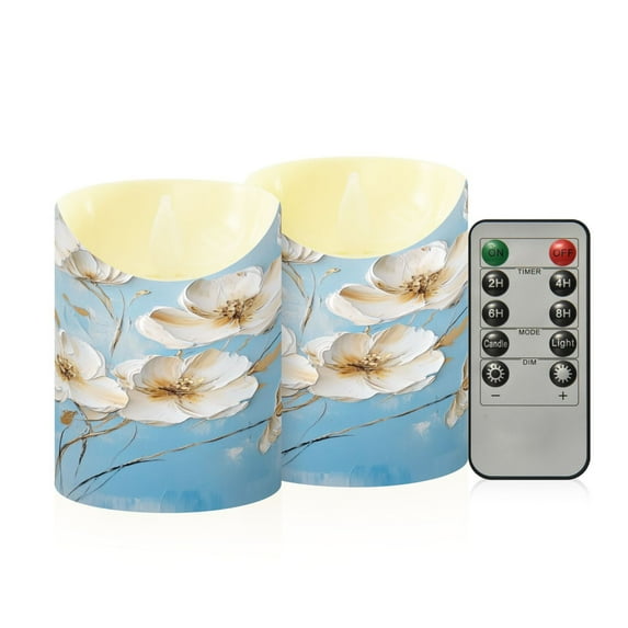 2 PCS Tilted Flameless Candles Flickering LED Lights Battery Operated ...
