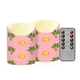 thumbnail image 1 of 2 PCS Tilted Flameless Candles Flickering LED Lights Battery Operated Candles with Remote Timers for Holiday Decor Green Palm Tree Pattern, 1 of 7