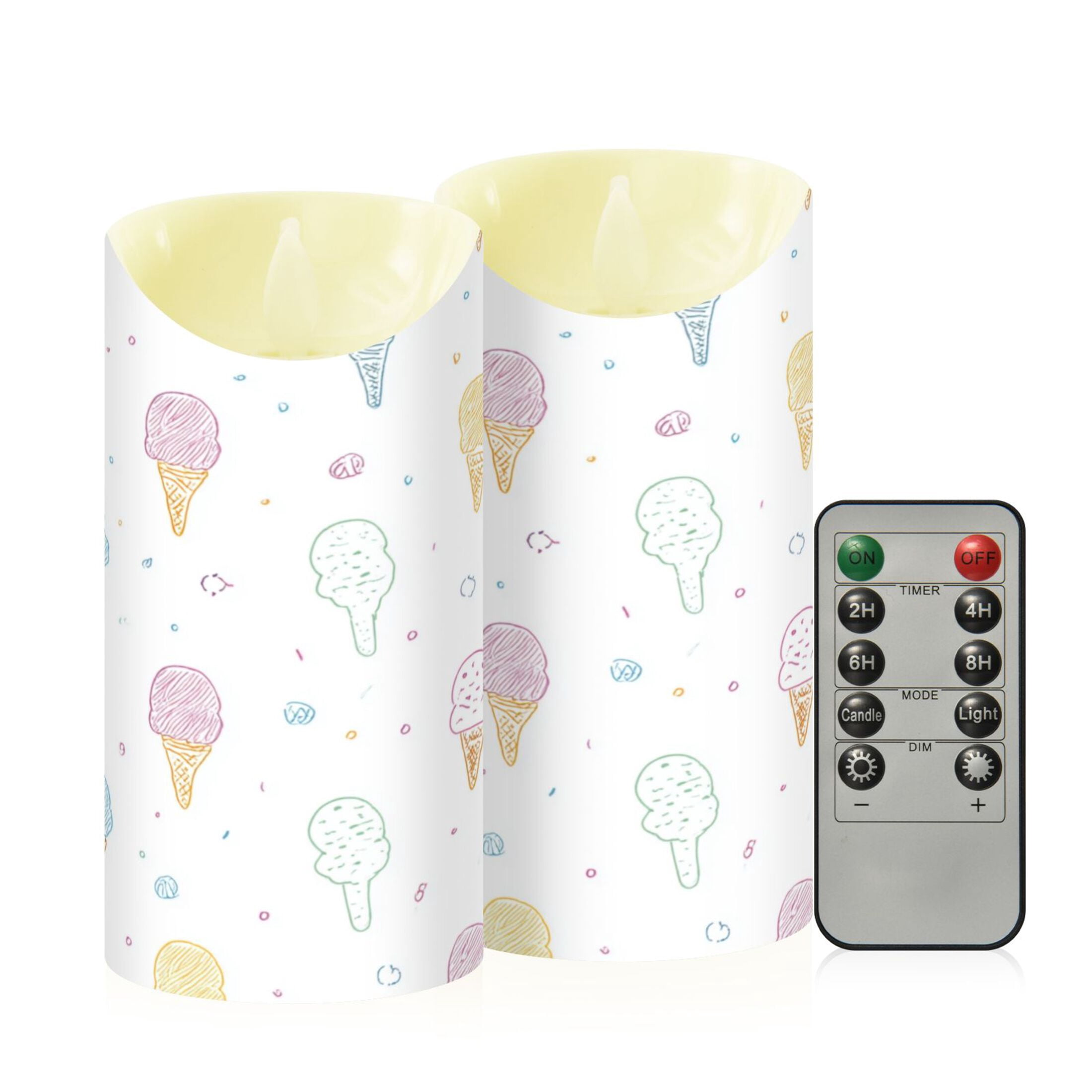 2 PCS Tilted Flameless Candles Flickering LED Lights Battery Operated ...