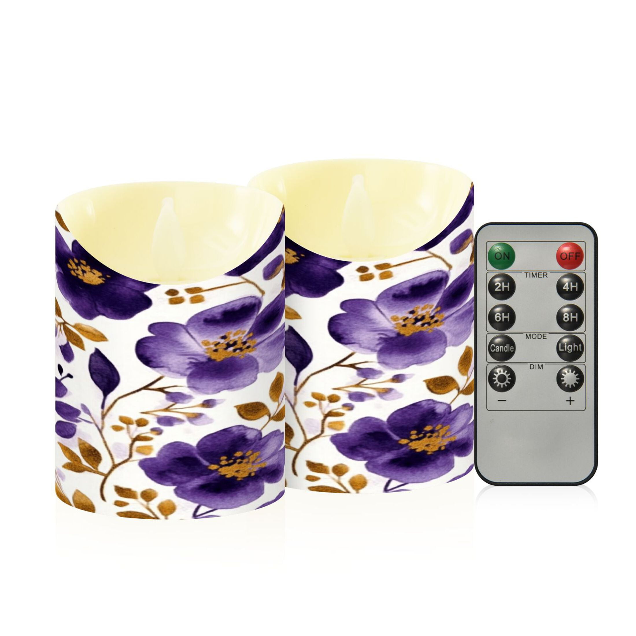 2 PCS Tilted Flameless Candles Flickering LED Lights Battery Operated ...