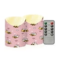 thumbnail image 1 of 2 PCS Tilted Flameless Candles Flickering LED Lights Battery Operated Candles with Remote Timers for Holiday Decor Small Heart and Bee Patterns, 1 of 7