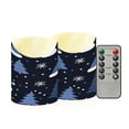 thumbnail image 1 of 2 PCS Tilted Flameless Candles Flickering LED Lights Battery Operated Candles with Remote Timers for Holiday Decor Snowy Pine Trees and Santa Hats, 1 of 8