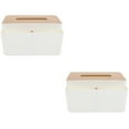 thumbnail image 1 of FENGGUIQU 2pcs Tissue Box Holder Set Modern Wooden and PP Material for Home Decor Japanese Style Household Use, 1 of 6