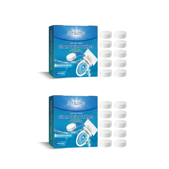 2 PCS Toilet Cleaning Tablets, Eco-Friendly, Bleached and Blue, Scrubbing Vanish Continuous Clean Toilet Bowl Drop-Ins, Toilet Cleaner, Rainwater Cleaned, 20 Capsules