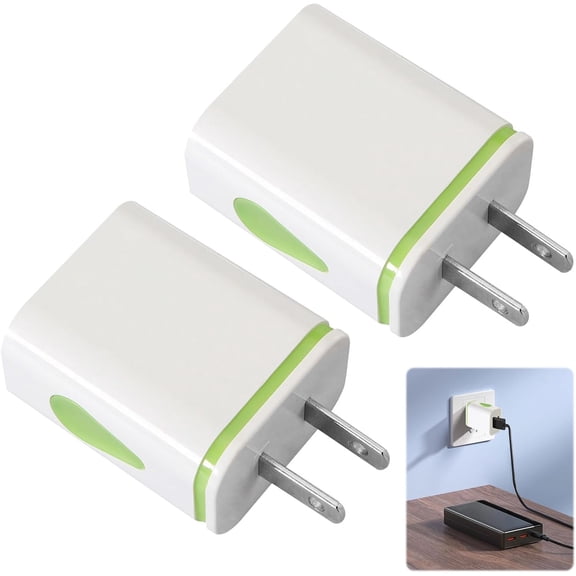 2 PCS UK to USA Plug Adapter with Dual USB Ports,Compact Design UK to US Plug Adaptor (2.1A Fast Charge) for US/Canada/Mexico Travel,Compatible with iPhone/Samsung/Etc