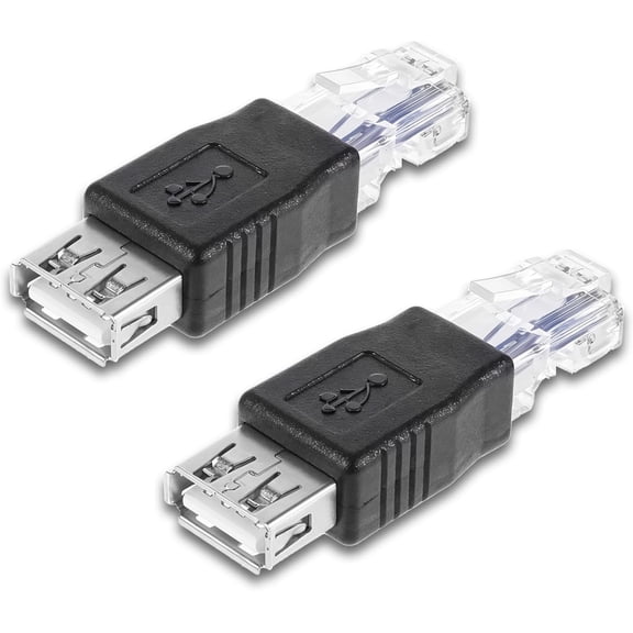 2 PCS USB to Ethernet Adapter, Ethernet to USB Adapter USB to Rj45 Ethernet Adapter Female Converter USB to Ethernet Cable USB Ethernet Adapter for Camera with Network Function, Adsl Modem, Printer