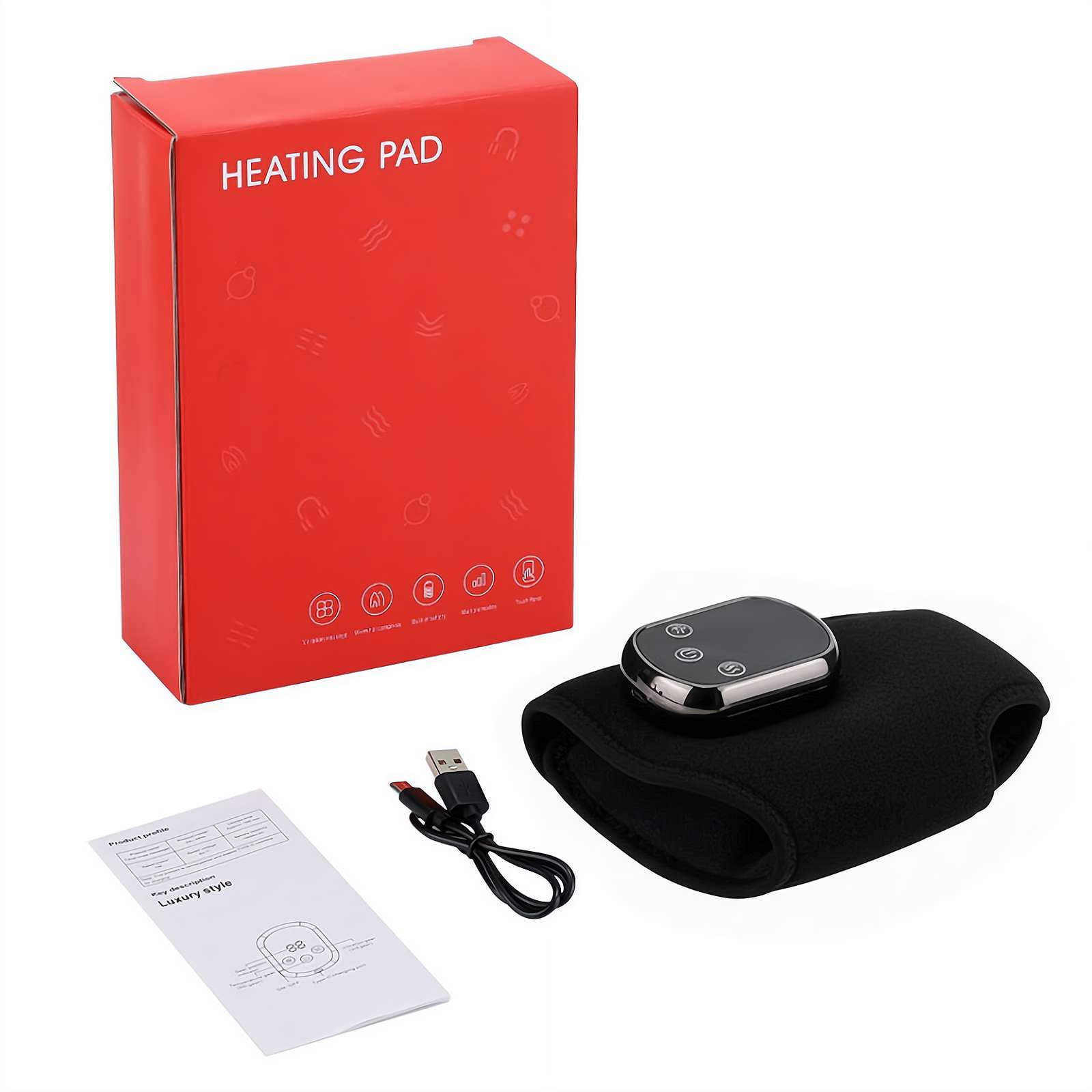 2 PCS USB Rechargeable 3-in-1 Foot & Ankle Massager with Heat, 5 Heat Levels & 3 Vibration Modes, Portable Heating Pad for Home Office Travel, Gift for Men Women
