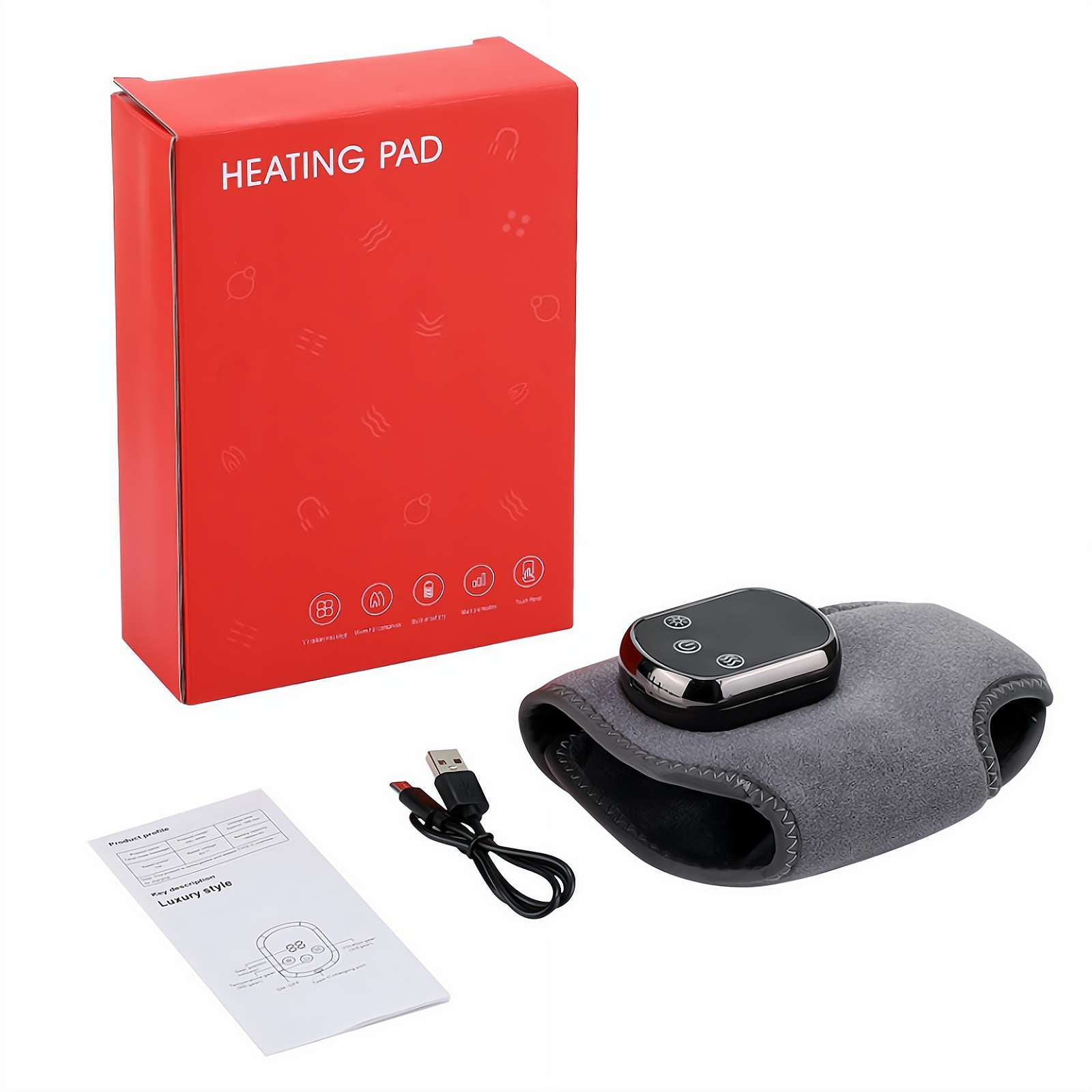 2 PCS USB Rechargeable 3-in-1 Foot & Ankle Massager with Heat, 5 Heat Levels & 3 Vibration Modes, Portable Heating Pad for Home Office Travel, Gift for Men Women