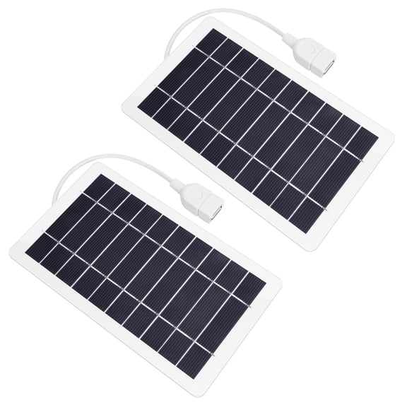 2 PCS USB Solar Panel Charger, Portable Solar Panel Kit for Camera, Cell Phone Charging, Camping, Hiking, Outdoor Travel 5V 5W